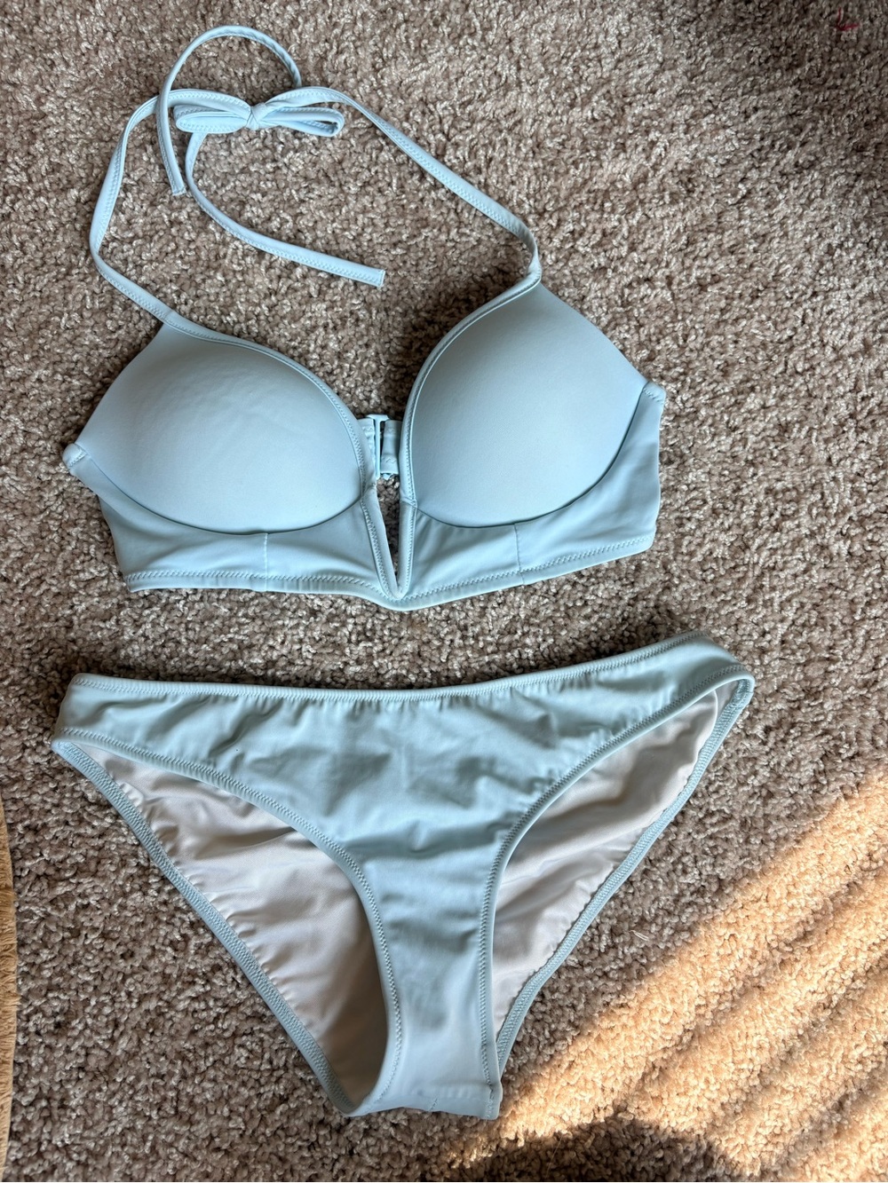 PINK Light Blue Halter Bikini Set - Women Intimates & Swim